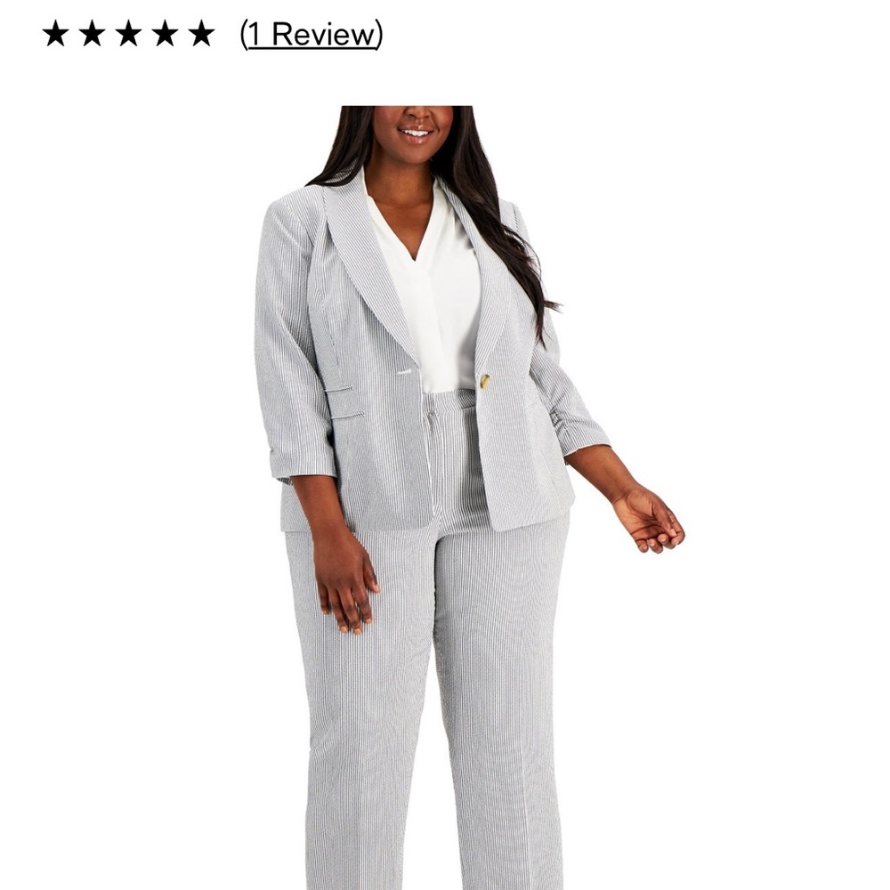 Le Suit by Macys Seersucker Women’s Plus Suit